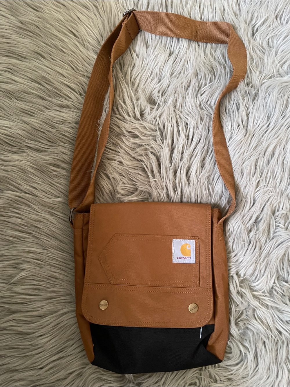 Carhartt Brown and Black Small Crossbody Shoulder Bag